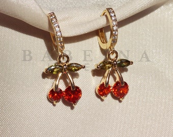 Ear Accessories Unique Jewellery Gift For Friends Kpop Red Earring Dangle Earrings Gifts For Her Cherry Bomb Earrings Cherry Earrings