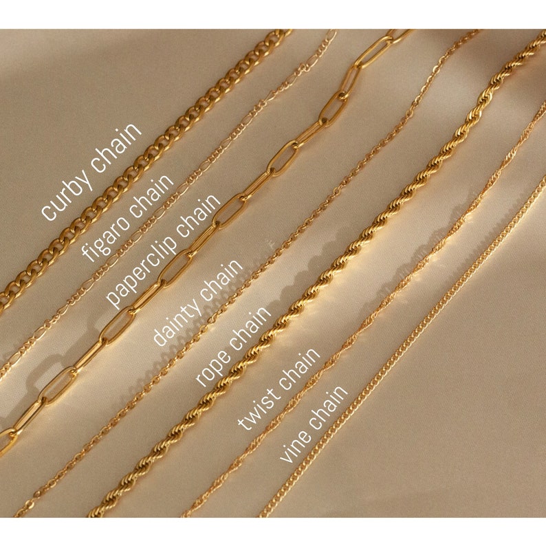 18K Gold Chain ANKLET, Cable Chain, Paperclip Chain, Twist Chain, Figaro Chain, Curb Chain, Dainty, WATERPROOF, Christmas Gift 