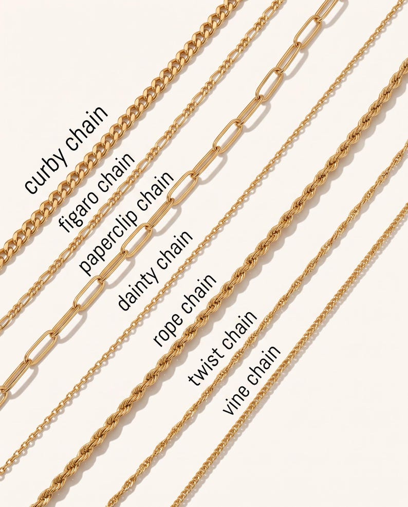 18K Gold Chain Necklace, Cable Chain, Paperclip Chain, Twist Chain, Figaro, Curb Chain, Pearl Bead Chain, Chain for kids, Mothers Day Gift
