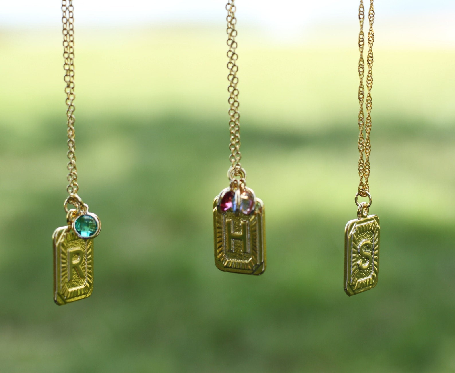 Gold Initial J Necklace Medal Initial Necklace Gold Filled Etsy