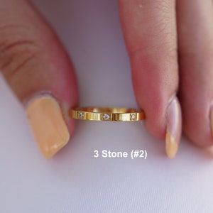 Gold 3 Stone Ring