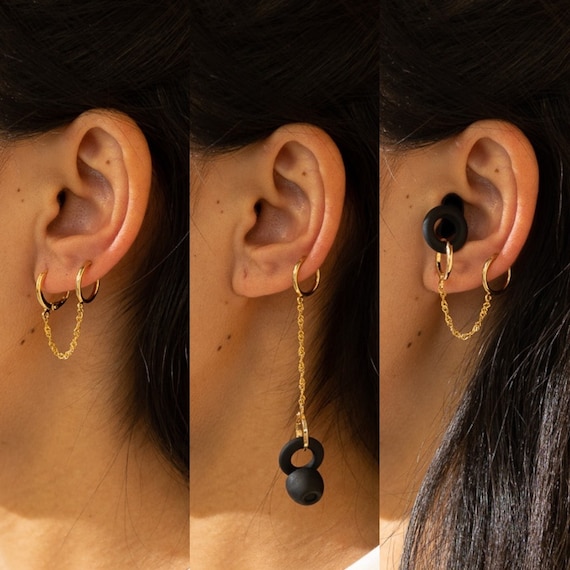 Loop Earplug Earrings by Babeina, Earplug Chain, Loop Earplug