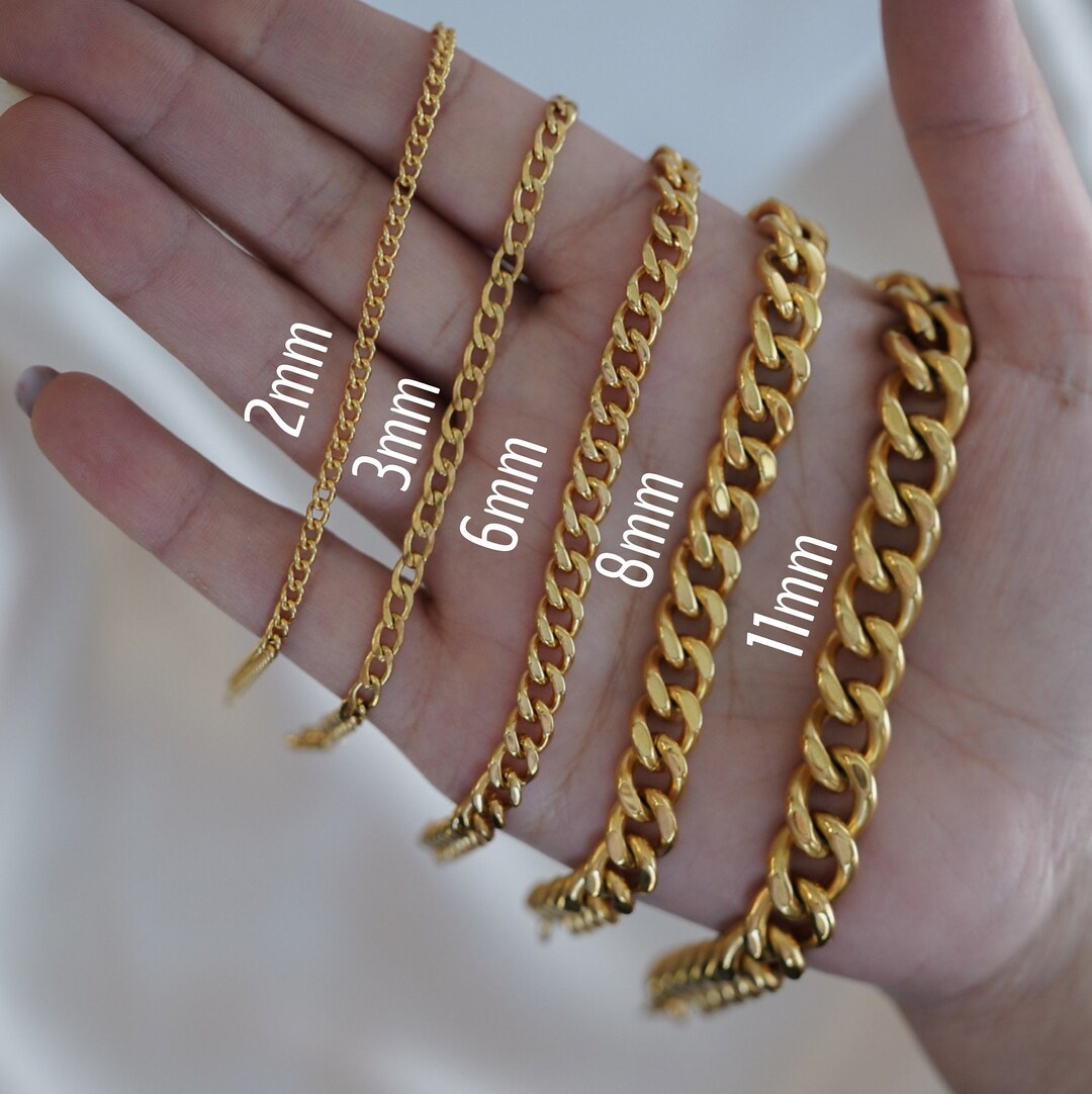 14K Gold Cuban Link Bracelet 2mm 3mm 4mm Curb Layering Chain -  Denmark