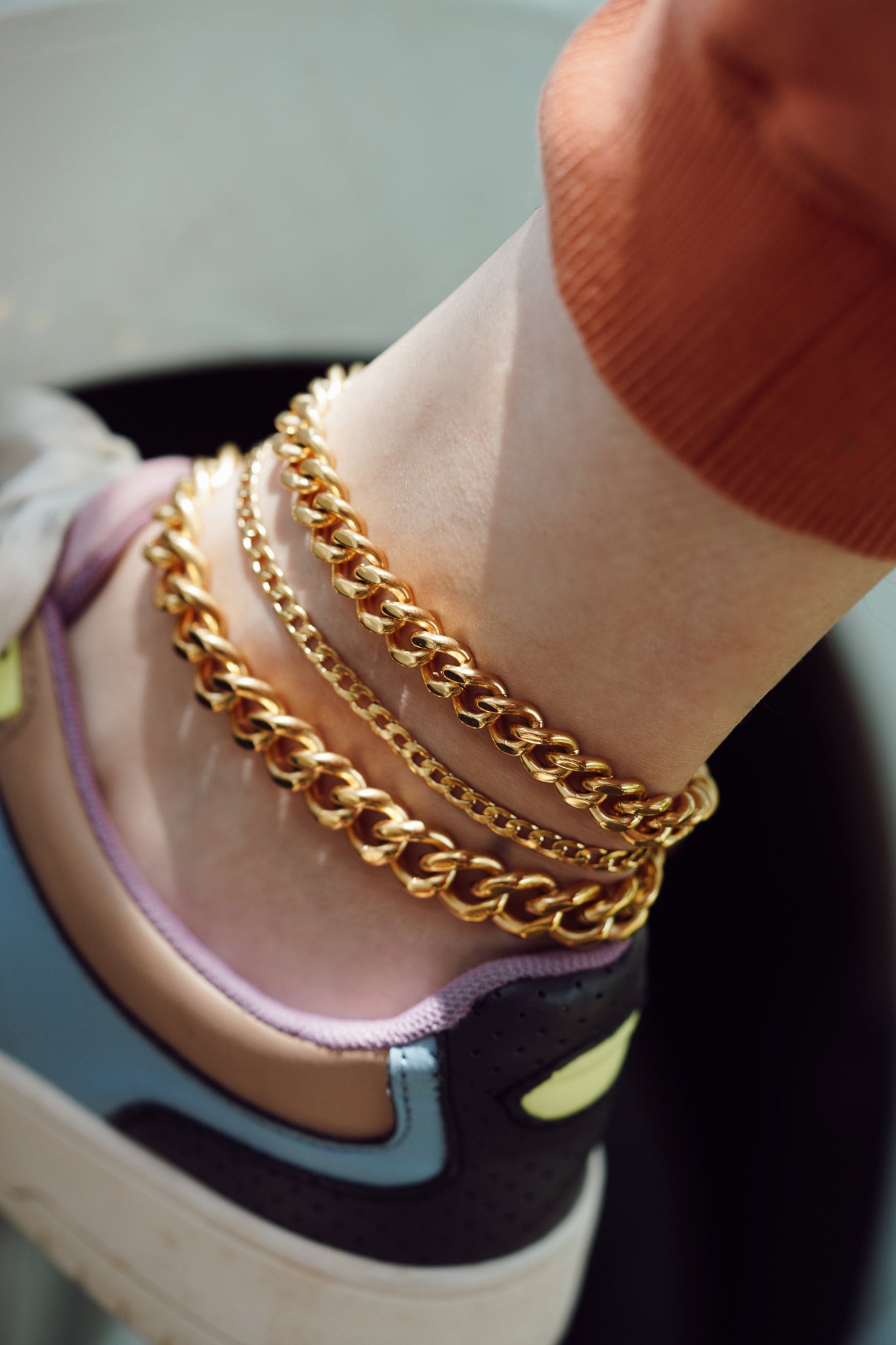 18K Gold Cuban Chain Anklet Gold Chain Anklet Thick Chain Etsy