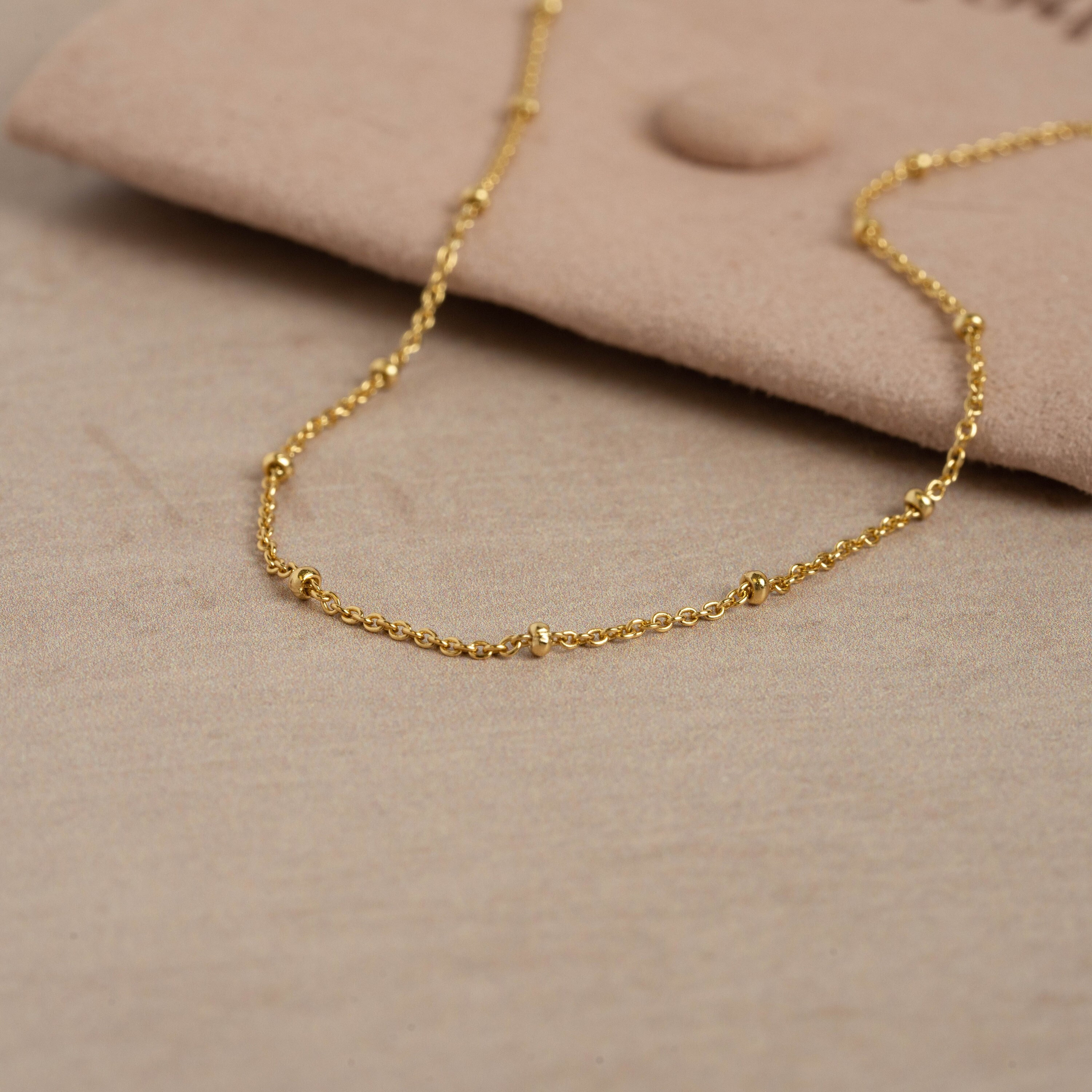 Gold Vermeil Groove Curb Chain Necklace 48cm/19