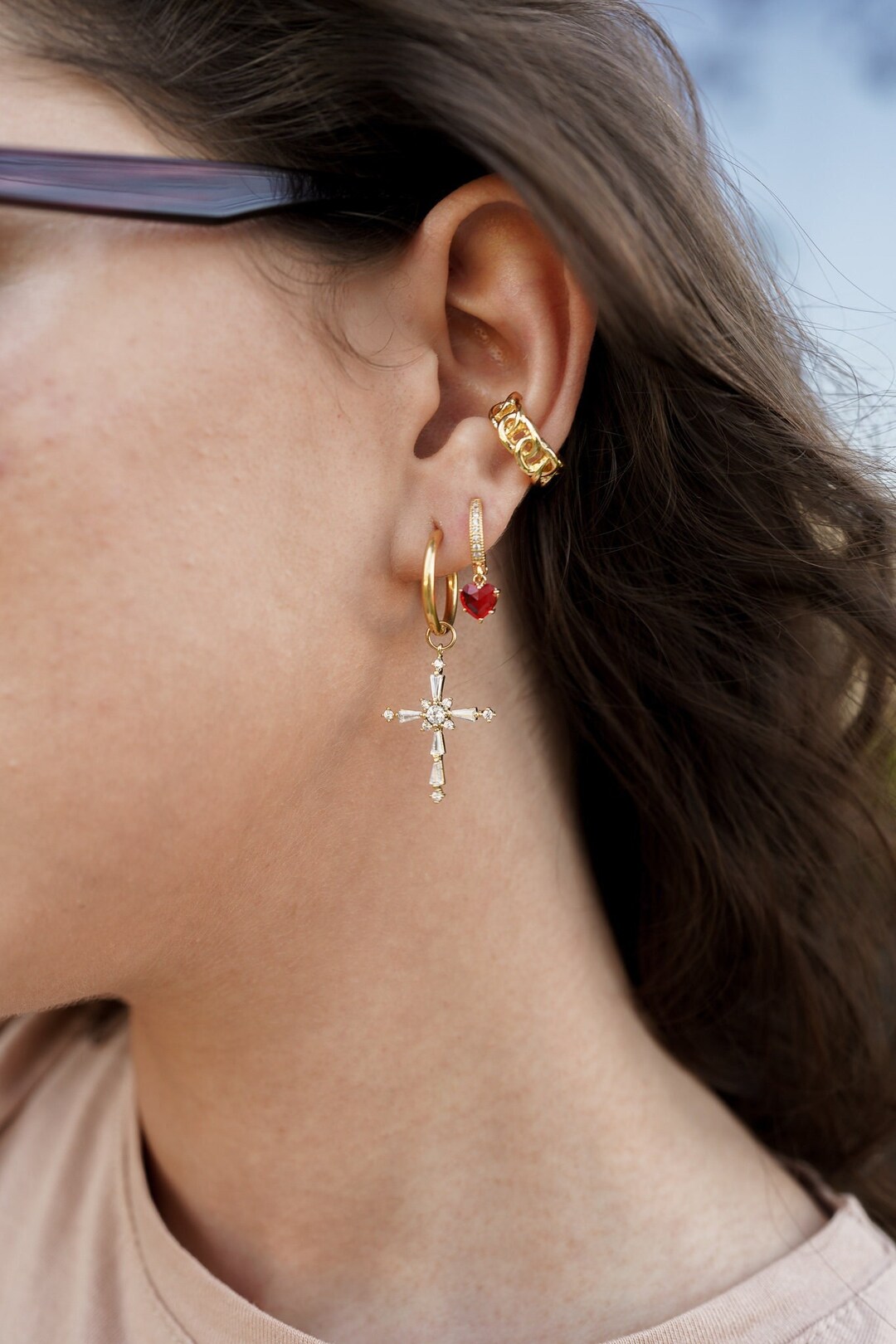 18K Gold Filled Chain Link Ear Cuffs Minimalist Cartilage Cuff Earrings Cuff for Nonpierced Ear