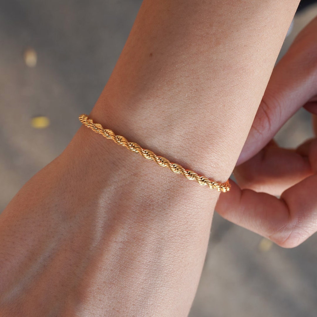 Rope Chain Bracelet by Babeina, Twisted Chain Bracelet, Thick Chain