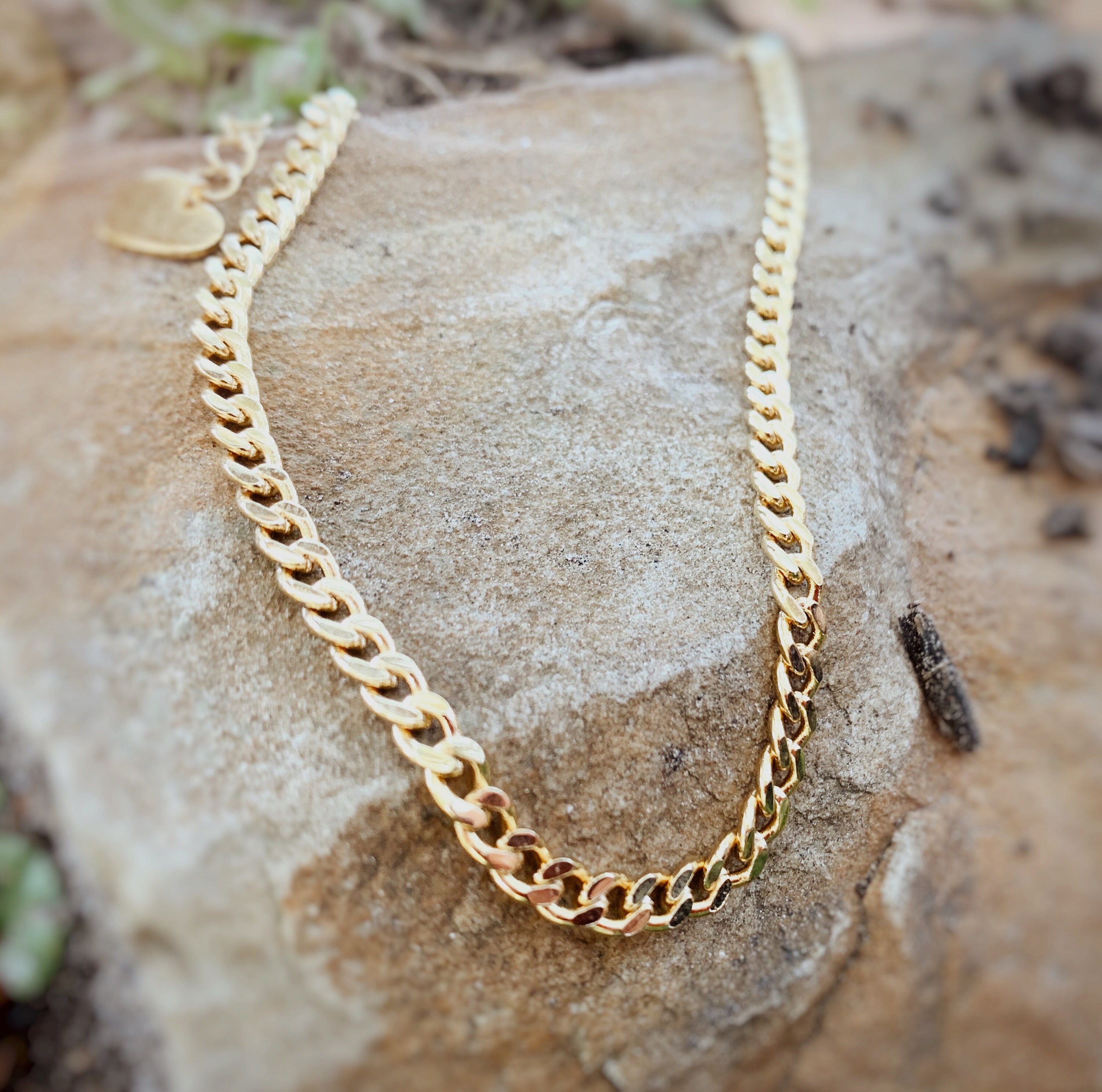 Curby Chain Necklace 16K Gold Plated Choker Chain Elegant Etsy