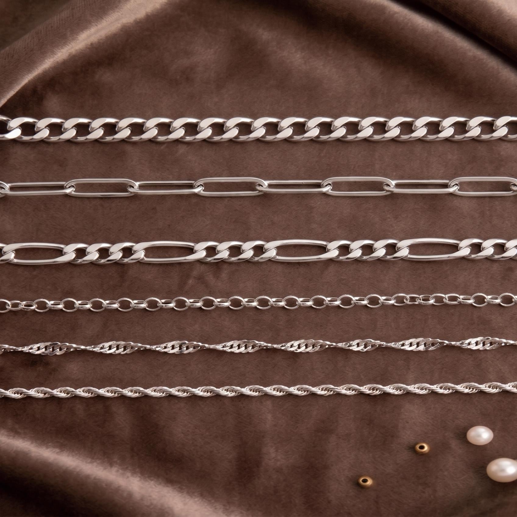 Silver Chain Necklace • Cable Chain • Paperclip • Twist Chain