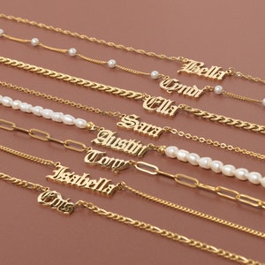 14k Gold Personalized Jewelry, Name Necklace, Handmade Jewelry, Personalized Gift, Initial Necklace, Custom Necklace, Christmas Gift for Mom