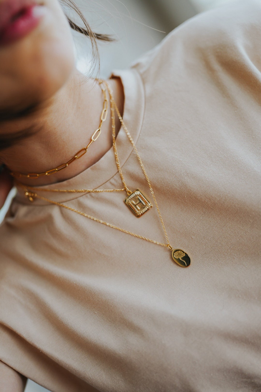 [PRIMAUTE] 韓国☆IU着用☆Square Cubic layered Necklace Order Primaute Accessories from Korea (Worn by IU, Song Ji