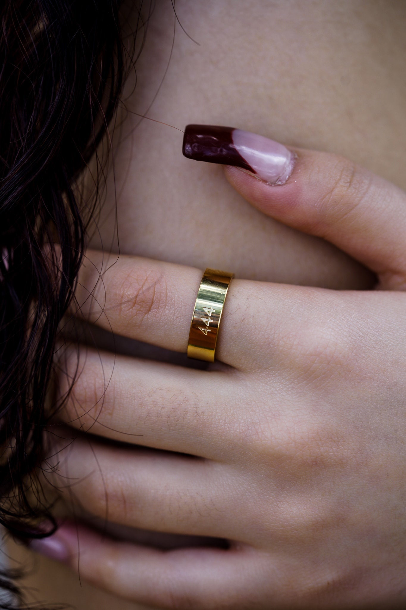 Angel Number Ring • Custom Number Ring • Engraved Ring • Personalized Gift • Luck Number Ring • Anniversary Gift • Tarnish Free • Unisex