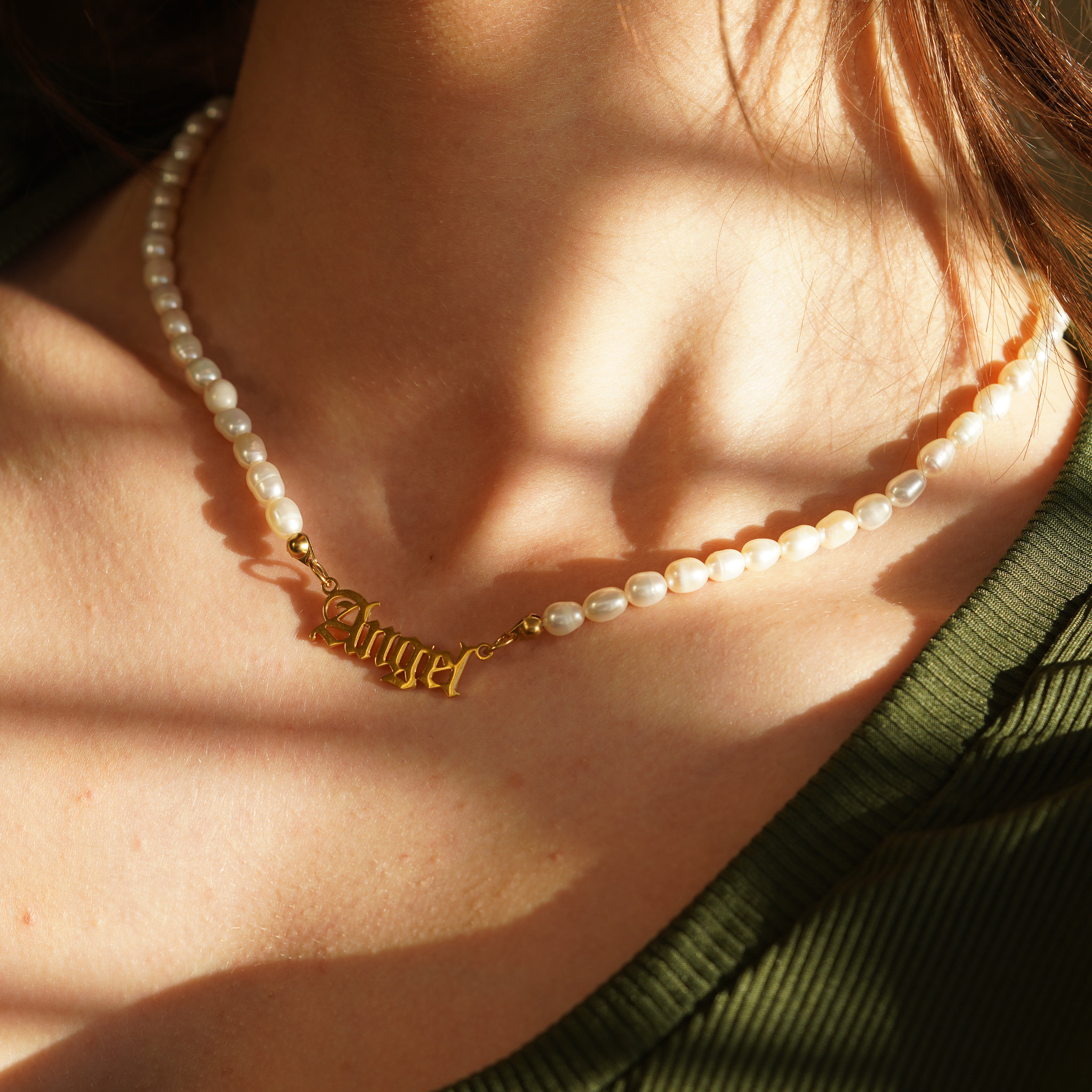 Name Necklace Pearl Waterproof Name 