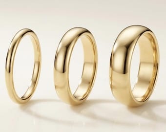 Thin & Thick Band Rings, Wedding Band Ring, Stackable Ring, Mothers Day Gift, 2mm, 4mm, 6mm, Engagement Ring, Anniversary Gift
