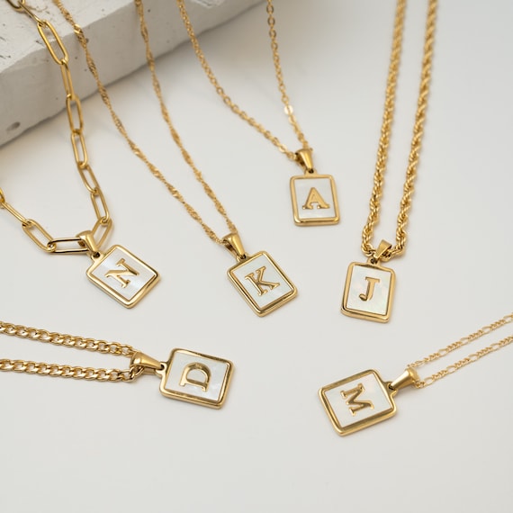 Etsy gold cheap initial necklace
