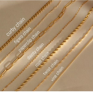18K Gold Chain ANKLET, Cable Chain, Paperclip Chain, Twist Chain, Figaro Chain, Curb Chain, Dainty, WATERPROOF, Christmas Gift image 1