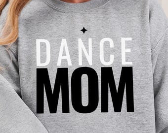 Sweat-shirt ras du cou maman danse, chemise maman concours de danse, cadeau maman danse, studio de danse maman, sweat-shirt avec nom de manche personnalisé, Gildan 18000