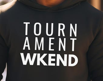 Sweat à capuche tournoi WKEND, sweat week-end tournoi, sweat à capuche pour maman sportive, pull pour maman de l'équipe de voyage, sweat à capuche familial athlétique