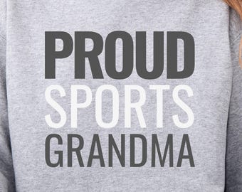 Sweat à capuche sport grand-père, sweat à capuche sport grand-mère, cadeau grand-parent sportif fier, grand-parent football baseball, sweat à capuche Game Day, col rond sport