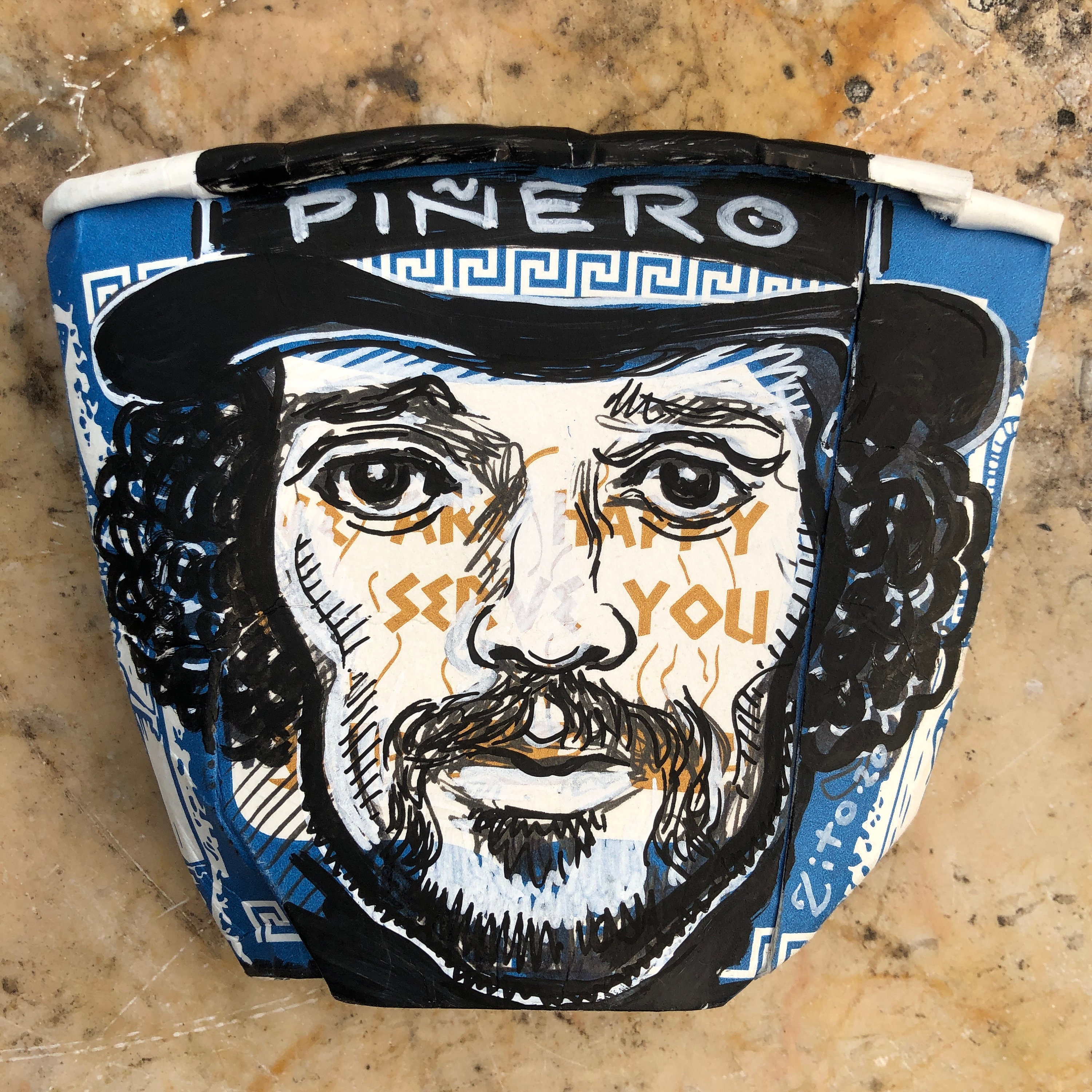 Miguel Piñero Coffee Cup Portrait Etsy