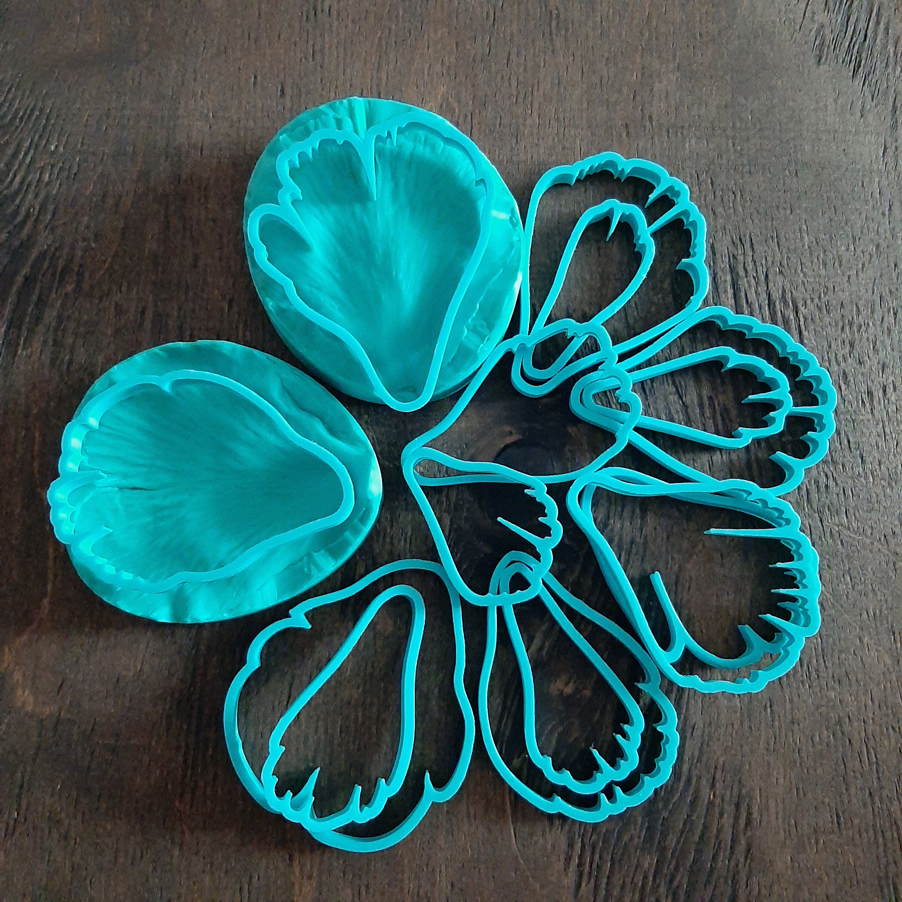 Peony cutters and veiners flower cutters polymer clay molds Etsy