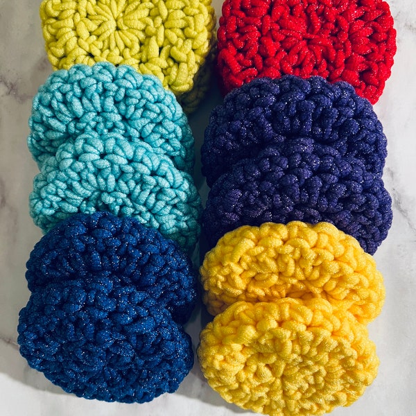 Round Dish Scrubbies / Dish Scrubbies / Pot Scrubber / Thick Dish Scrubby / Kitchen Scrubbie / Dish Sponge / Crochet Scrubbie Scratchie