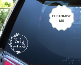 Personalised Star Shaped Grandchildren Baby// child on Board Car Window Sign pibl