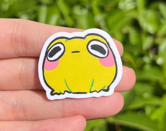Green Frog Sticker | Waterproof Matte