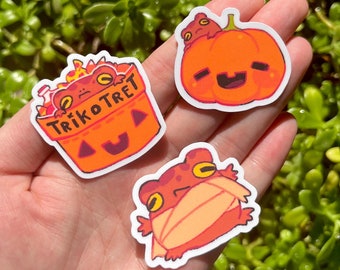 Doompi the Frog HALLOWEEN STICKERS, Cute Matte Vinyl Waterproof Diecut Sticker | Water Bottle Laptop Sticker | Journaling Sticker