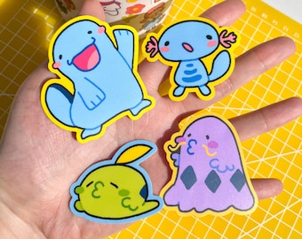 Derpy Creatures, Matte Vinyl Waterproof Diecut Stickers | Water Bottle Laptop Sticker | Journaling Sticker
