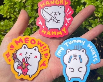 Cute Animal Stickers | Waterproof Vinyl, Laptop Decals