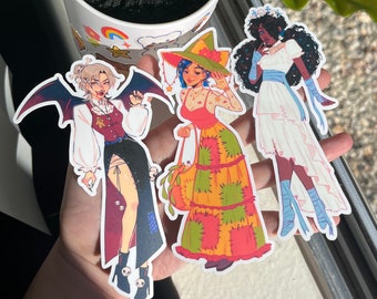Halloween Bestie Squad, Tall Matte Vinyl Waterproof Diecut Stickers | Water Bottle Laptop Sticker | Journaling Sticker