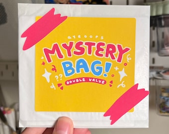 Mystery Grab Bag of Colorful Stickers and Prints | Water Bottle Laptop Sticker | Journaling Notebook Sticker