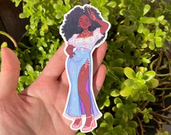 Zabella Cottagecore Dress Bestie Squad, Tall Matte Vinyl Waterproof Diecut Stickers | Water Bottle Laptop Sticker | Journaling Sticker