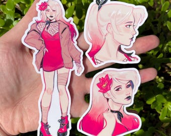 Juneau Bestie Squad, Tall Glossy Vinyl Waterproof Diecut Stickers | Water Bottle Laptop Sticker | Journaling Sticker