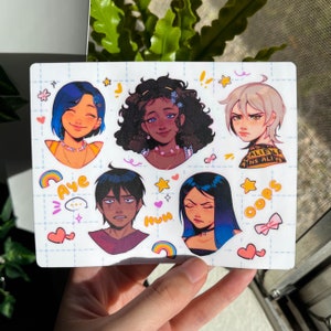 Besties Sticker Sheet, Cute Matte Vinyl Waterproof Sticker Sheet | Perfect for Water Bottles, Laptops, and Journals, Notebooks