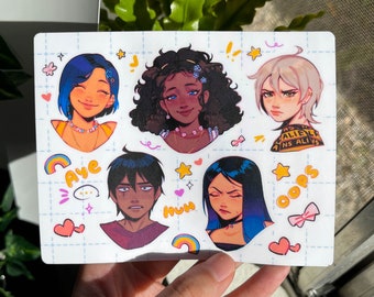 Besties Sticker Sheet, Cute Matte Vinyl Waterproof Sticker Sheet | Perfect for Water Bottles, Laptops, and Journals, Notebooks