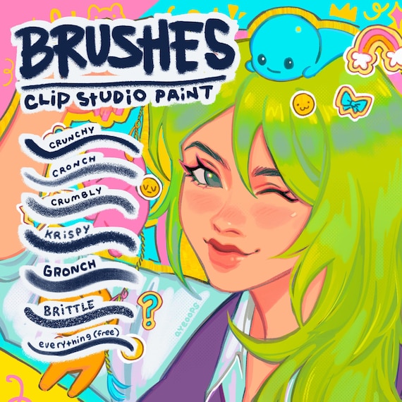 Clip Studio Paint Textured Brushes | Character Sketch, Lineart, and Coloring | Digital Download | Customized Brushes | Ayeoops