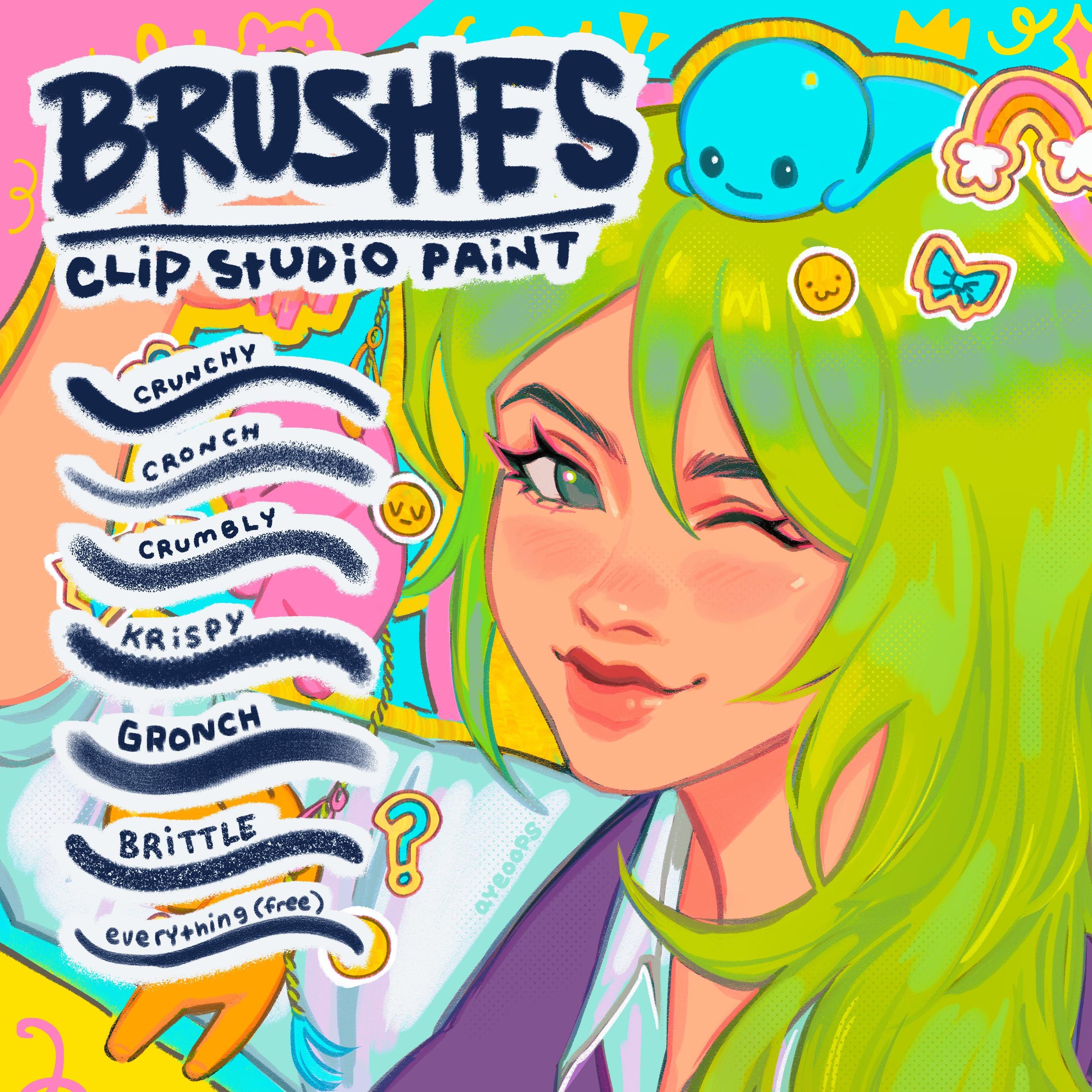 Clip Studio Paint Textured Brushes | Character Sketch, Lineart, and Coloring | Digital Download | Customized Brushes | Ayeoops