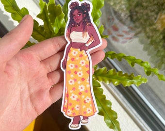 Zabella Summer Outfit Bestie Squad, Tall Matte Vinyl Waterproof Diecut Stickers | Water Bottle Laptop Sticker | Journaling Sticker