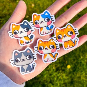 Sticker Derpy Cat | Matvinyl gelamineerd, gestanste sticker
