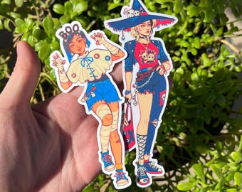 Halloween Bestie Squad, Tall Matte Vinyl Waterproof Diecut Stickers | Water Bottle Laptop Sticker | Journaling Sticker