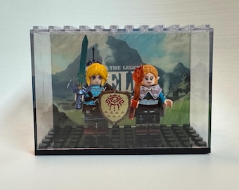 Minifiguras personalizadas de Legend of Zelda Breath of the Wild con expositor personalizado incluido.