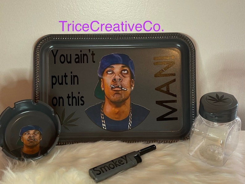 4pc Rolling Tray Set Smokey Roll Tray Set