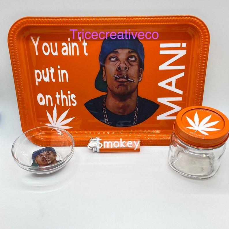 4pc Rolling Tray Set Smokey Roll Tray Set