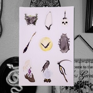 Spooky Eclectic Samhain Halloween Witch Sticker Sheet