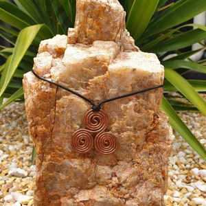 Triskelion, 144mhz Sacred cubit measurement, Copper Coil necklace image 2