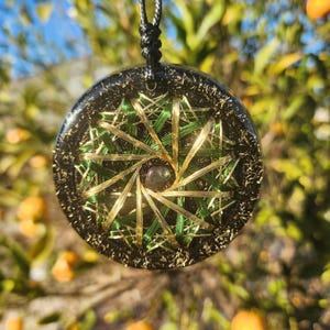 CUSTOM Large Orgonite Vortex Interference Rodin Coil Pendant, orgone, lifeforce, scalar field, EMF WiFi & 5G protection, shungite, CHAKRA