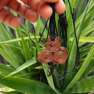 Triskelion, 144mhz Sacred cubit measurement, Copper Coil necklace image 3