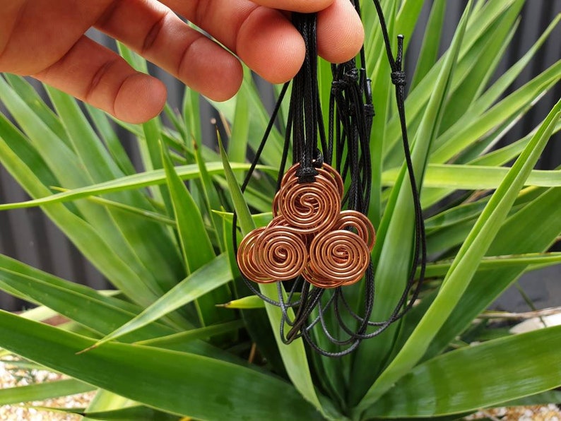 Triskelion, 144mhz Sacred cubit measurement, Copper Coil necklace image 3